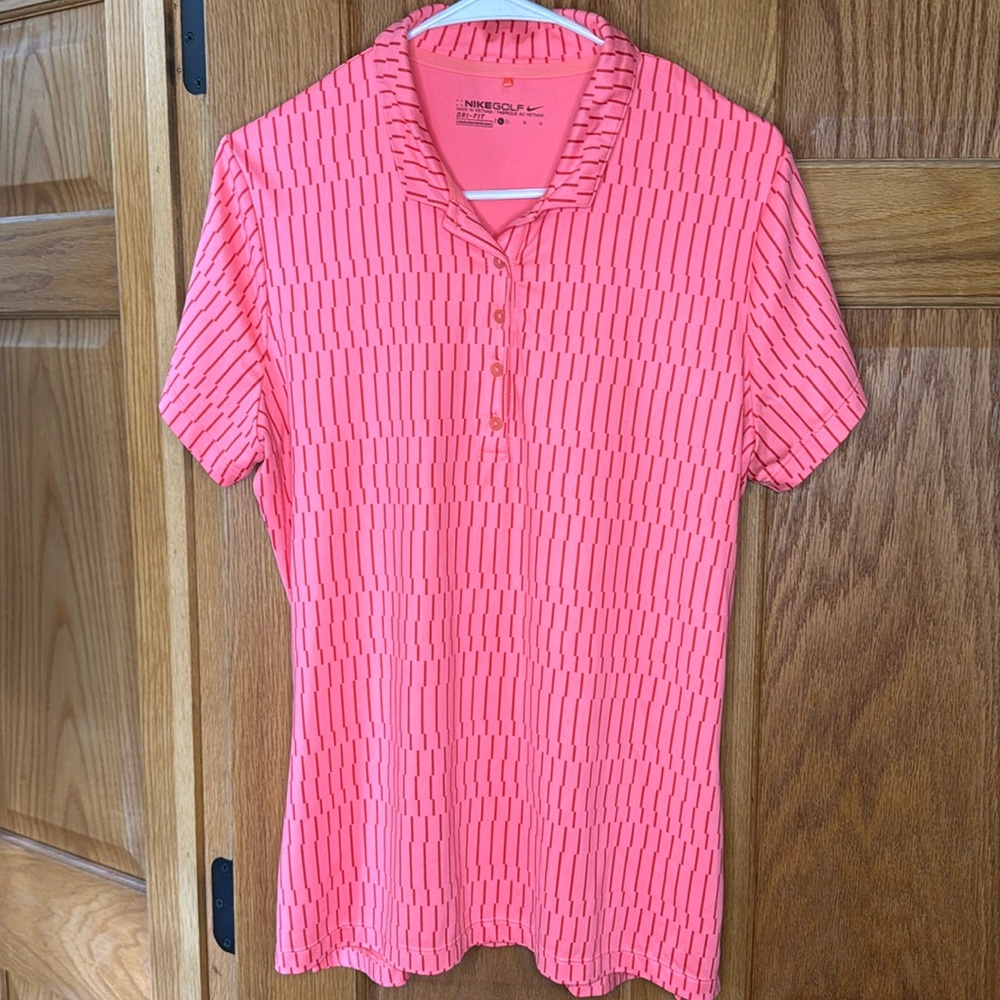 Nike Womens Golf Icon Dri Fit Polo Coral Size Large